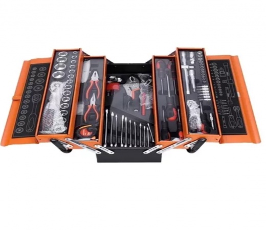 CAJA DE HERRAMIENTA (85PCS), PLEGABLE 5 NIVELES, METAL