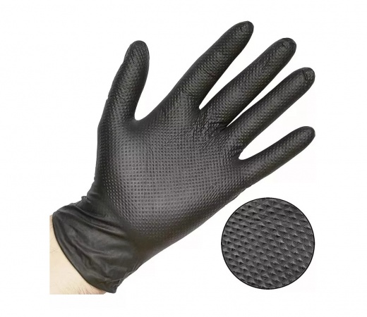 GUANTE NITRILO NEGRO TEXTURIZADO 8.0gr 