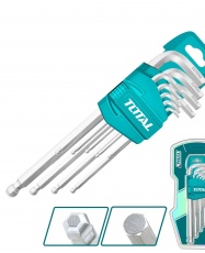 SET DE LLAVES ALLEN HEXAGONAL CON BOLA 9 PIEZAS THT106292 TOTAL