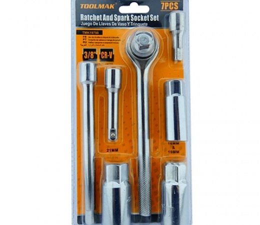 SET DE DADOS CHICHARRA 3/8 7PCS TMK19798 TOOLMAK SET DE DADOS CHICHARRA 3/8 7PCS TMK19798 TOOLMAK