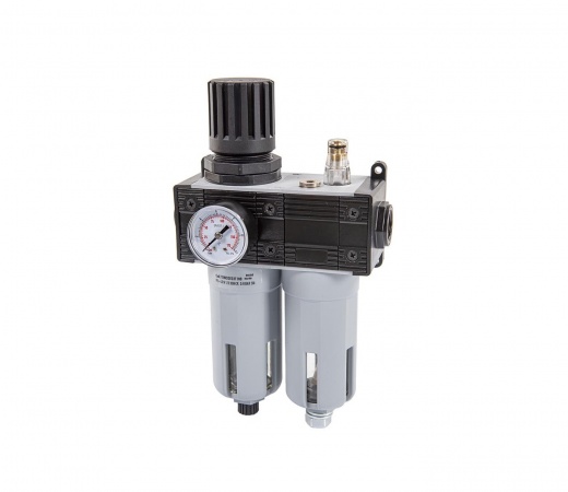 REGULADOR DE PRESIÓN CON FILTRO LUBRICADOR Y MANÓMETRO 1/4" FF