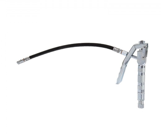 PISTOLA MANUAL DE GRASA PARA BOMBAS NEUMATICAS CON ACOPLAMIENTO GIRATORIO RECTO F1/4", LARGO MANGUERA 400mm, BOQUILLA 4 GRAPAS